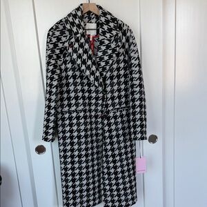 Avec Les Filles Black White Houndstooth Coat - BNWT